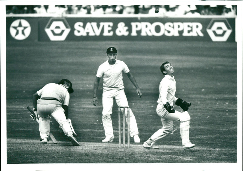 Cricket game, Tuesday 25th July 1989 - Vintage Photograph