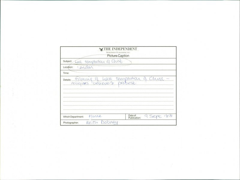 Last Temptation of Christ - Vintage Photograph