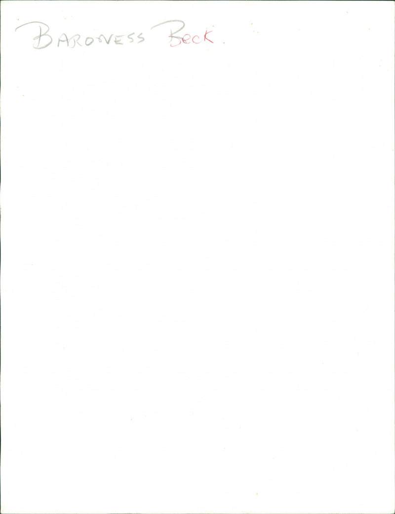 Baroness Beck - Vintage Photograph