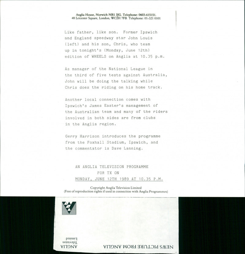 John Louis  and son, Chris - Vintage Photograph