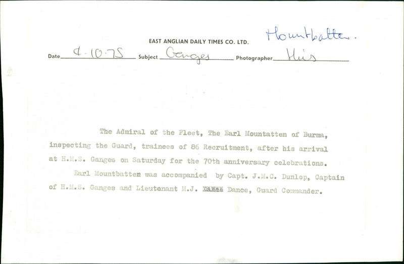 Louis Mountbatten, 1st Earl Mountbatten of Burma - Vintage Photograph