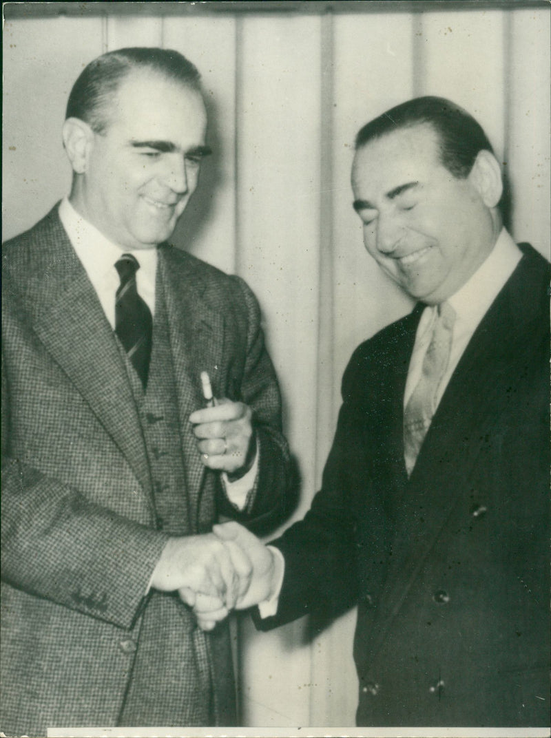 Adnan Menderes and Konstantinos Karamanlis - Vintage Photograph