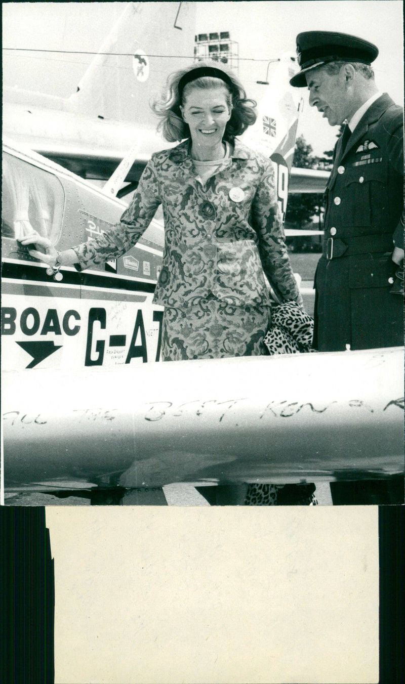 Sheila Scott and Captain Hans Neubroch - Vintage Photograph