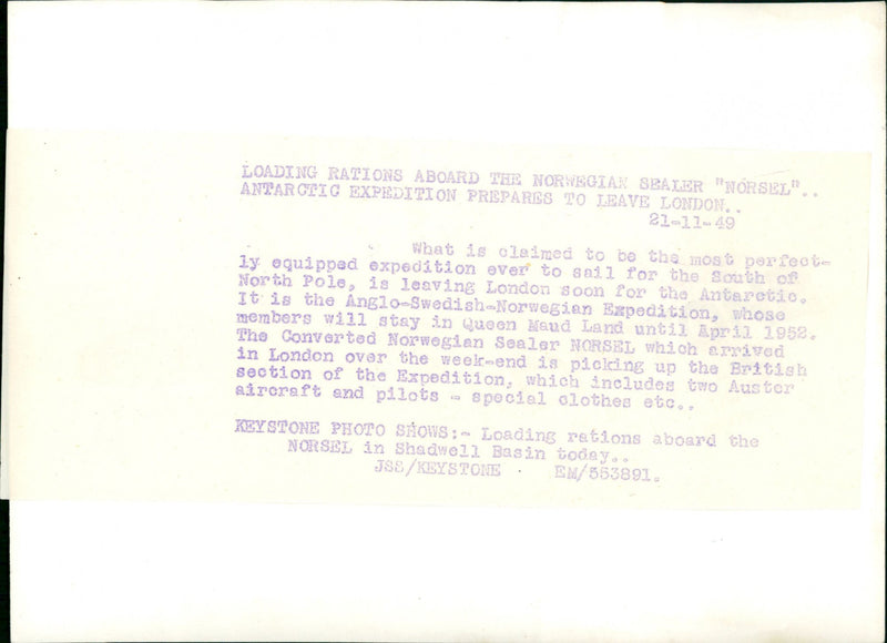 COMPLIMENTS RAPHAEL DIVISION AIRCRAFT KEYSTONE SWEDISH QUEEN EXPEDITION - Vintage Photograph
