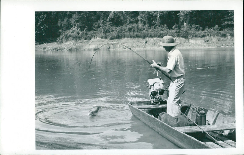 Gar Fishing - Vintage Photograph