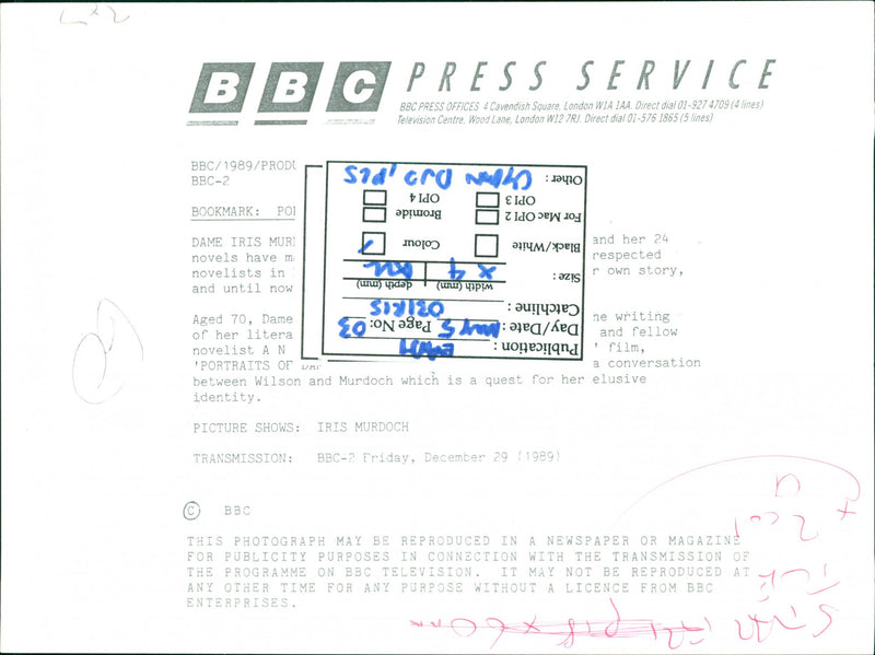 Dame Iris Murdoch. - Vintage Photograph