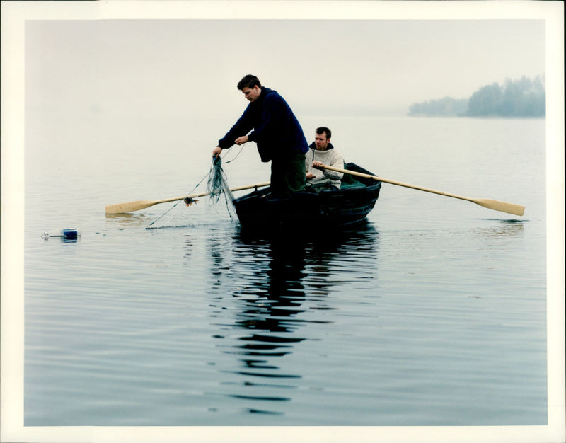 BILDBYRAN NATE FISHING NYKOPING GREENHOTS - Vintage Photograph