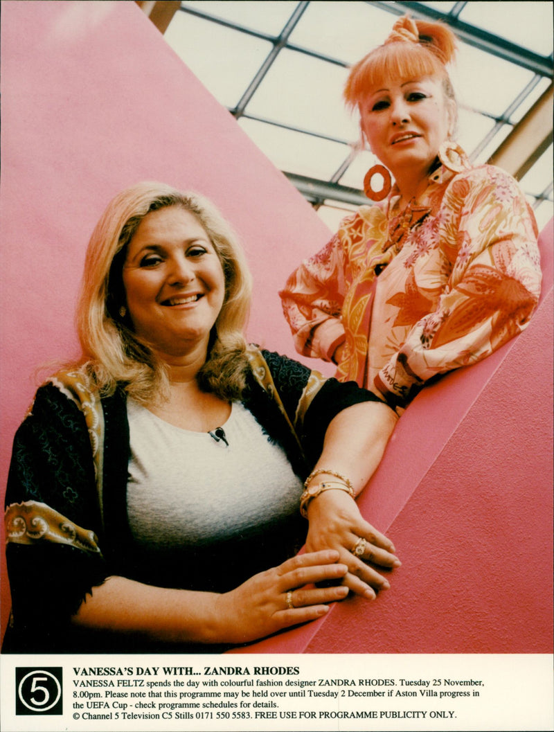 Vanessa Feltz and Zandra Rhodes - Vintage Photograph