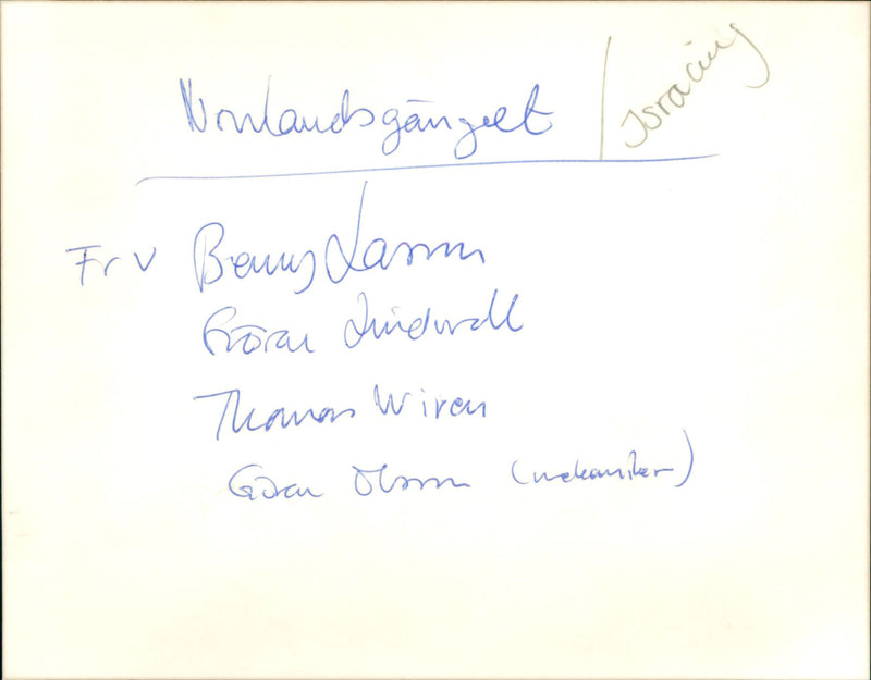 Benny Larsson, Göran Lindwall, Thomas Wiren & Göran Öhman - Vintage Photograph