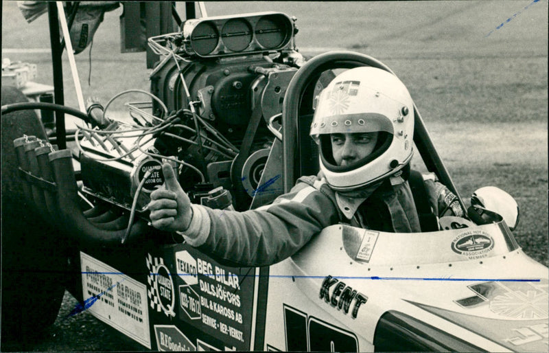 Kent Persson, drag racing - Vintage Photograph