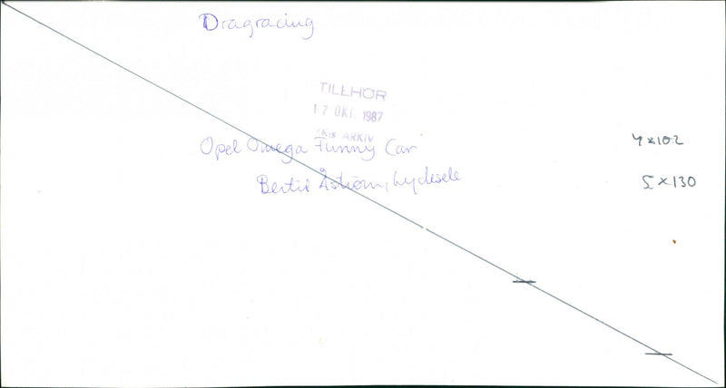 Bertil Åström with his Opel Omega Funny Car - Vintage Photograph