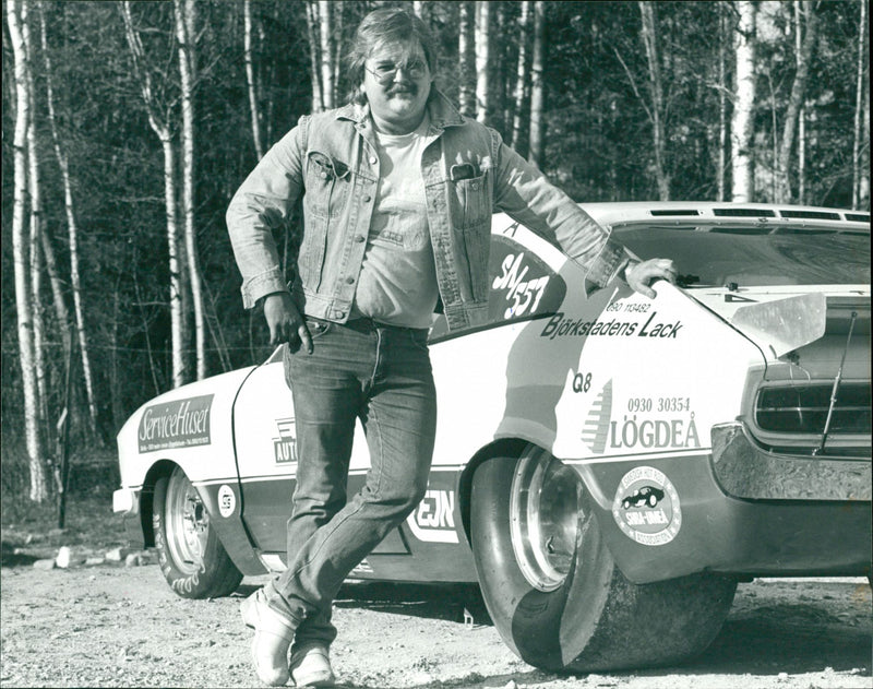 Ingemar Mikaelsson, drag racing Umeå - Vintage Photograph
