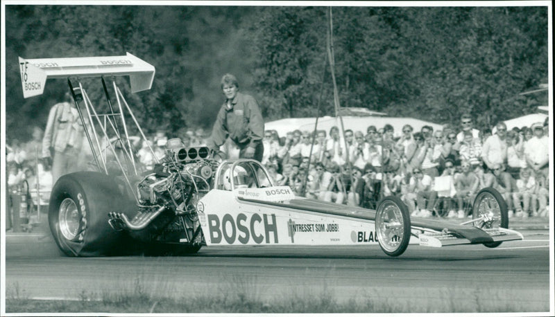 Monica Öberg, drag racing SHRA, Umeå - Vintage Photograph