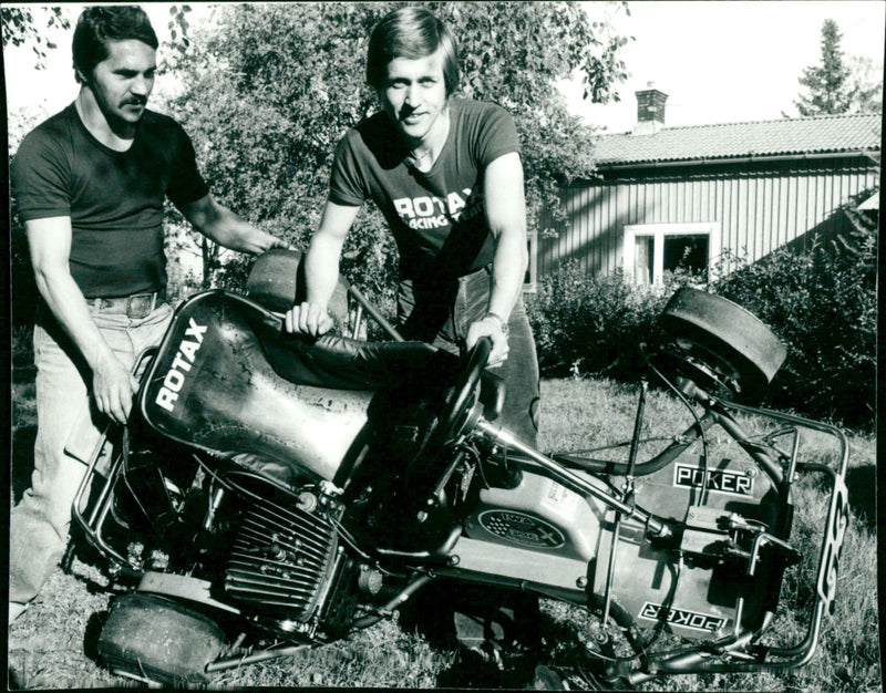 Håkan Johansson and Kent Lindberg - go-kart - Vintage Photograph
