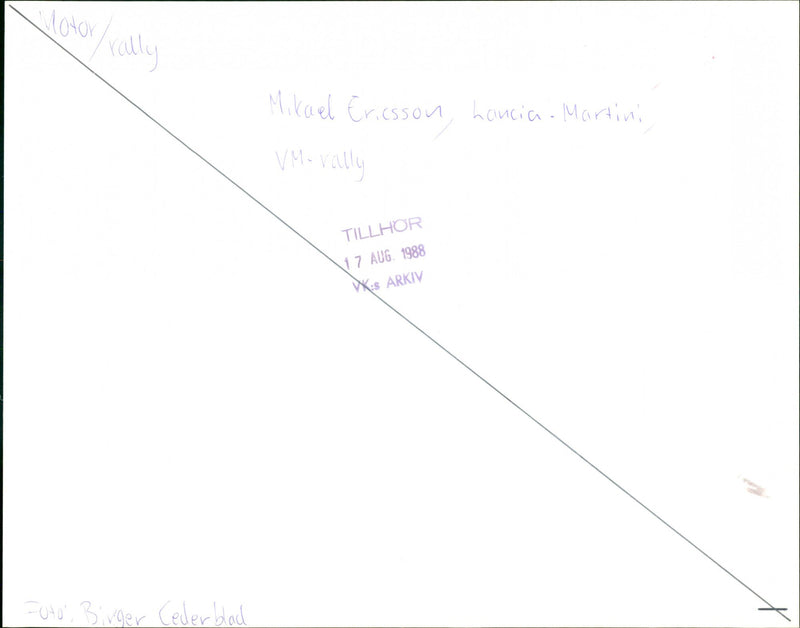 Mikael Ericsson, Lancia-Martini VM-rally - Vintage Photograph