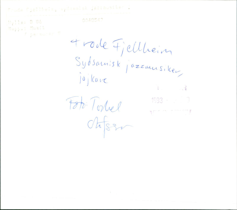 Frode Fjellheim, southern Sami jazz musician and jockey - Vintage Photograph