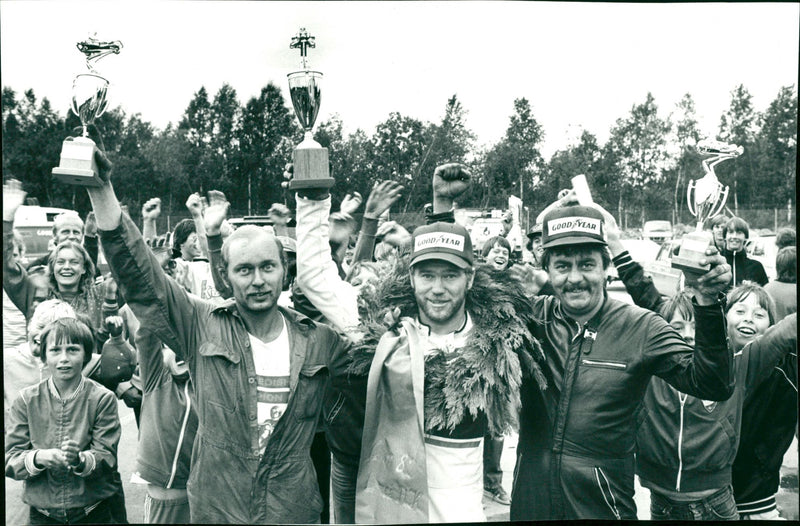 Gokart. Herbert Asplund, Janne Svaneberg och Åke Brandin - Vintage Photograph