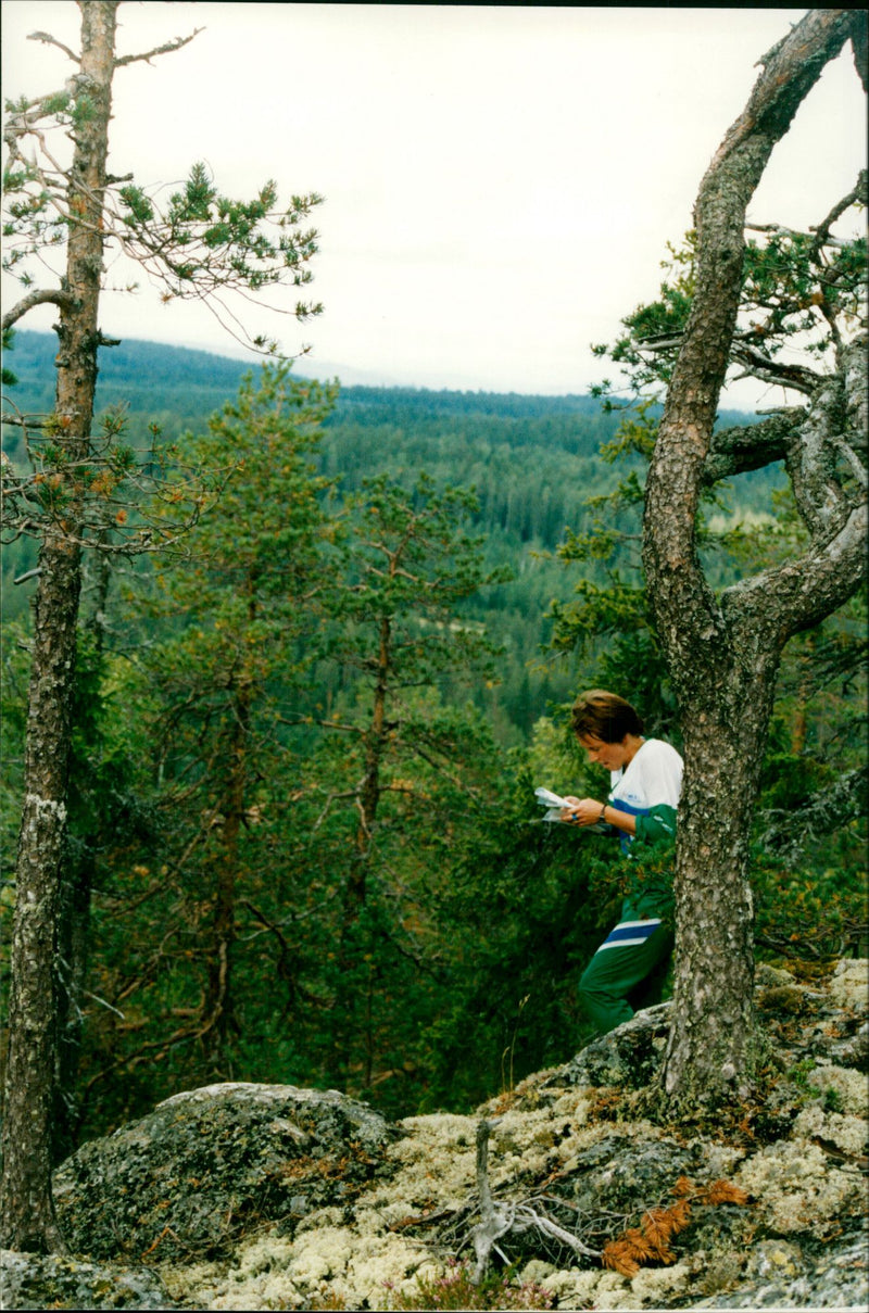 Ingela Johansson, Umeå OK, på Degersjöberget - Vintage Photograph