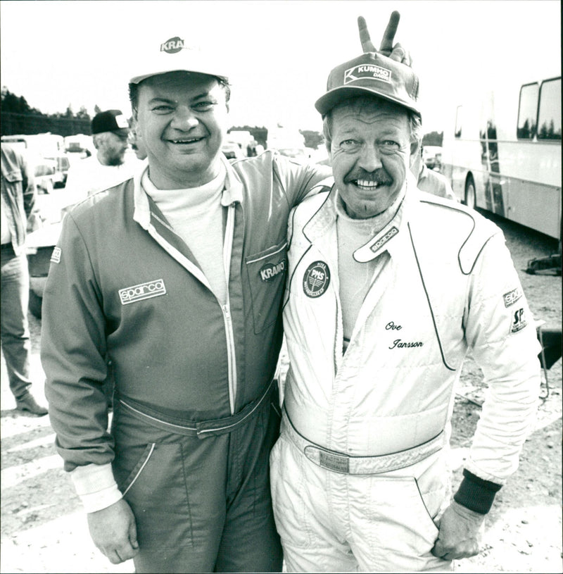 Sören Berggren and Ove Jansson, rallycross - Vintage Photograph