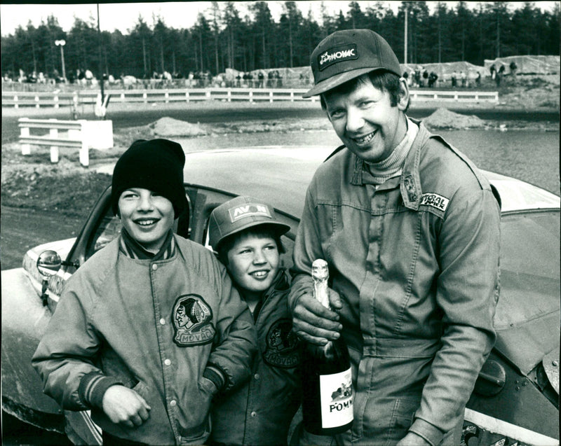 Rallycross. Jonas, Daniel and Grus-Kalle Brännström - Vintage Photograph