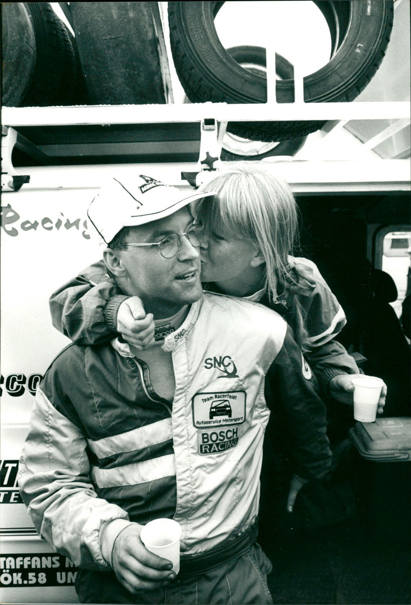 Anders Nilsson, VAK, rallycross, gets victory lap by Kristina Lindahl - Vintage Photograph