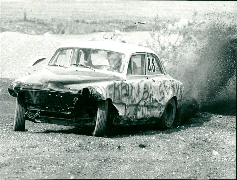 Lars Rönnberg, Umeå, i folkrace tävlingarna i Vännäs - Vintage Photograph