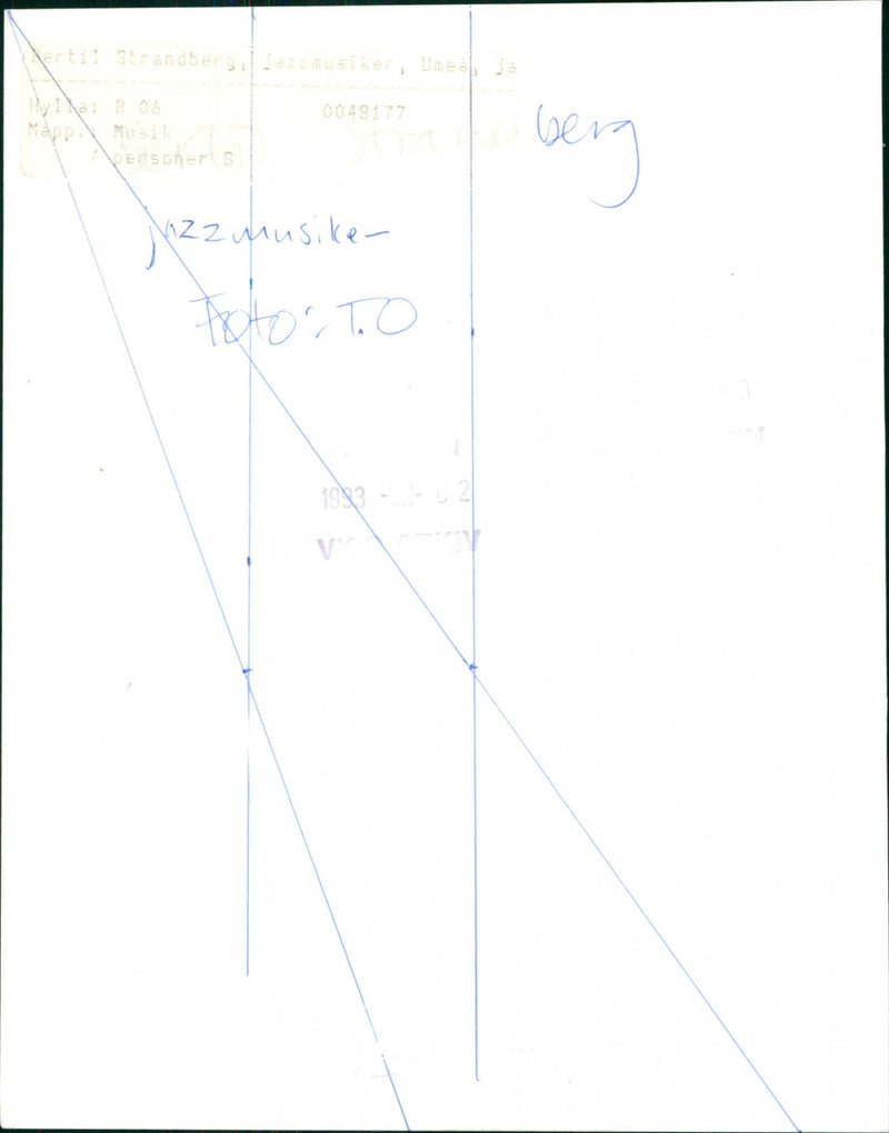 Bertil Strandberg, jazz musician - Vintage Photograph