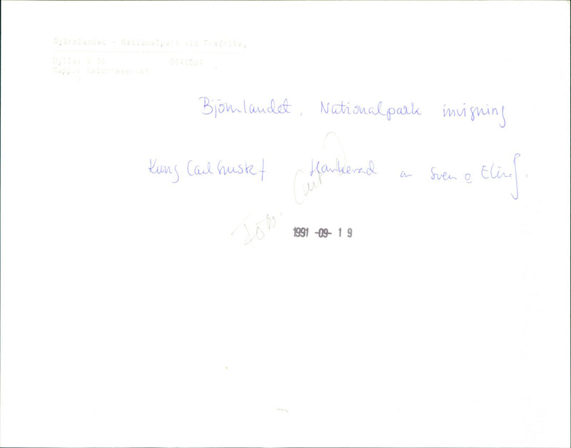 1991 NATURE RESERVE NATIONAL ELIN REMEMBERED CAUL INVISION PARK BIOMLANDET JON SVEN - Vintage Photograph