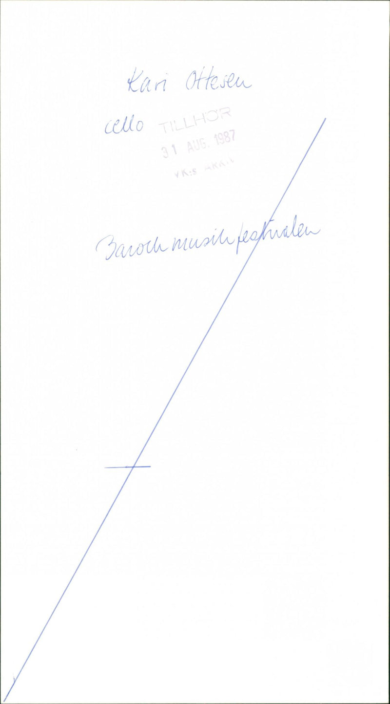 Kari Ottesen, plays cello at the Baroque Music Festival - Vintage Photograph