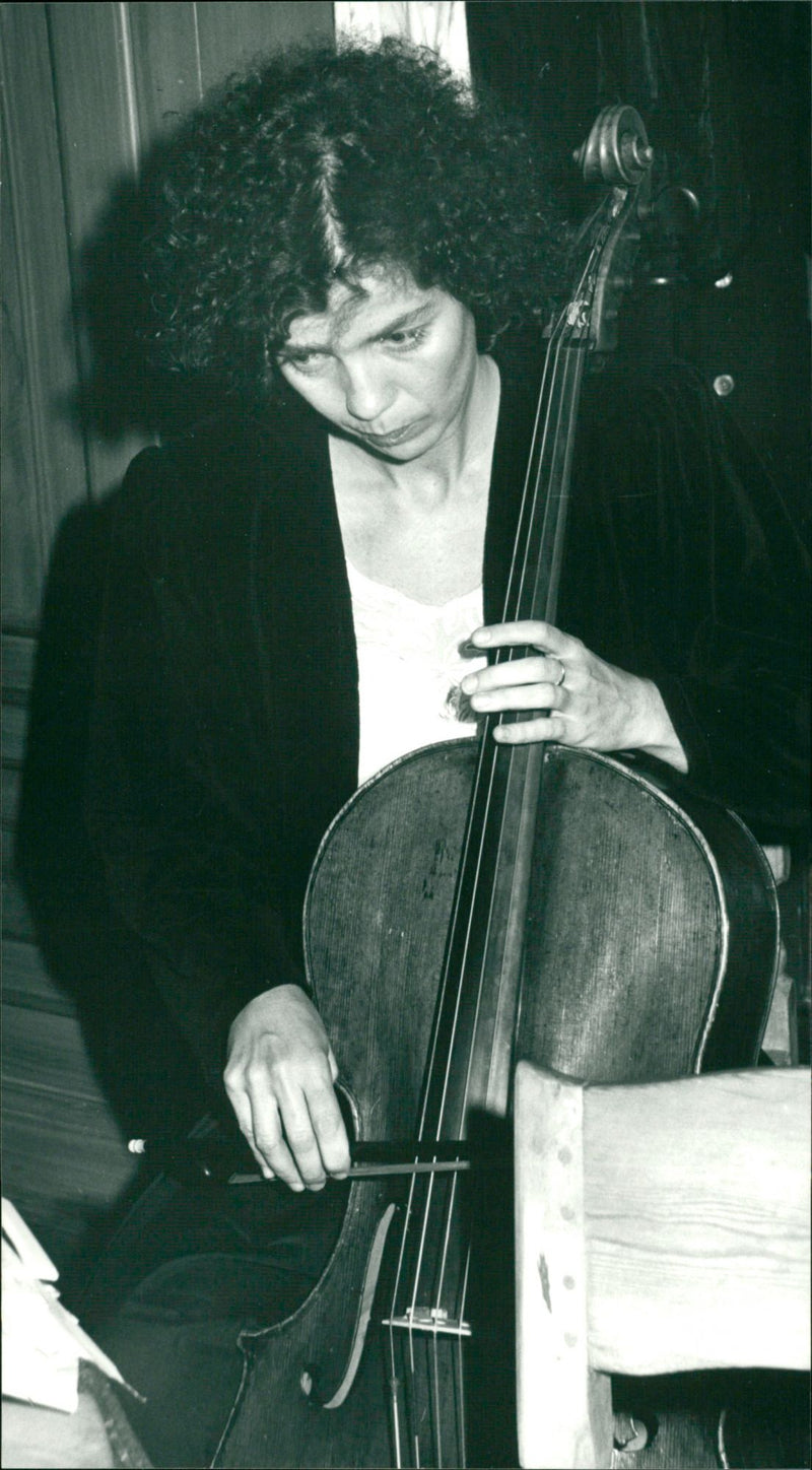 Kari Ottesen, plays cello at the Baroque Music Festival - Vintage Photograph