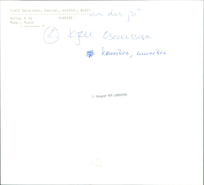 Kjell Oscarsson, comedian, musician - Vintage Photograph