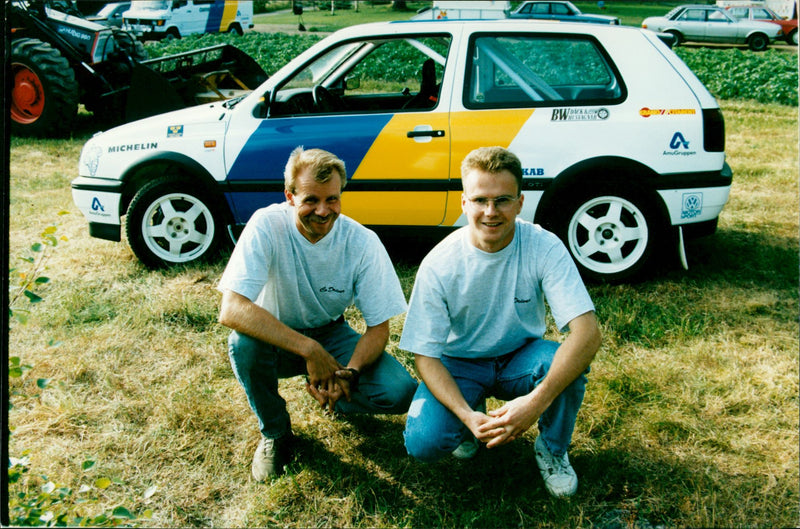 Joakim Andersson, rally Umeå AK, med kartläsaren Göran Nyström - Vintage Photograph