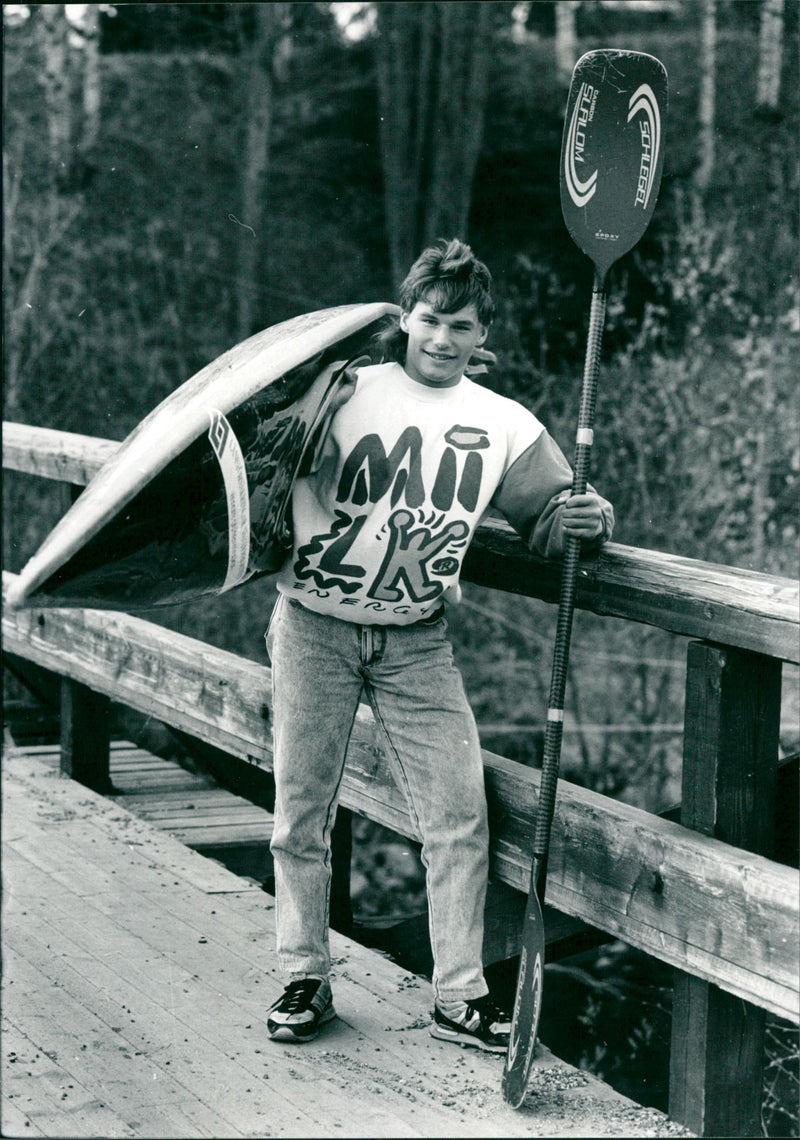 Fredrik Berglund, Canoe Åmsele Frontpaddler - Vintage Photograph
