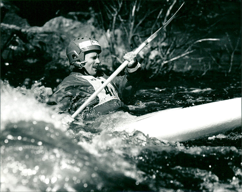 Mats Djupsjöbakca, Åmsele forwarders, canoe slalom - Vintage Photograph