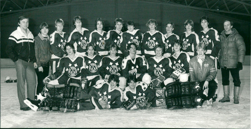 Ishockey. Tegs SK, lagbild 1984 - Vintage Photograph