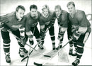 Ishockey Tegs SK, gruppbild på isen - Vintage Photograph
