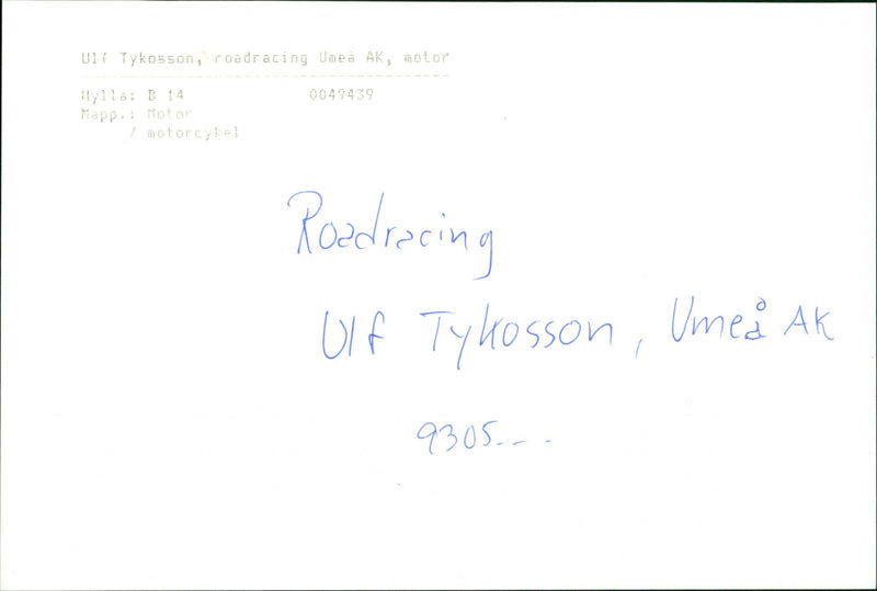Ulf Tykosson - Vintage Photograph