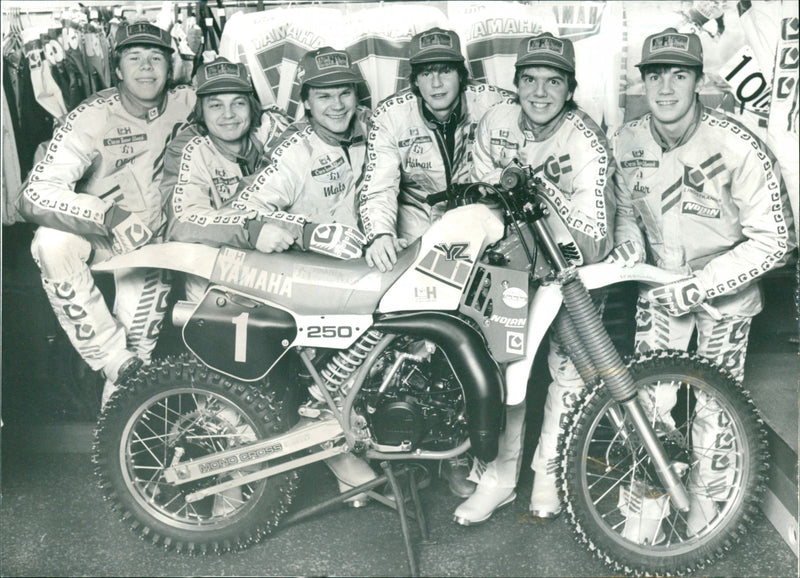 A bunch of motocross riders from Västerbotten - Vintage Photograph