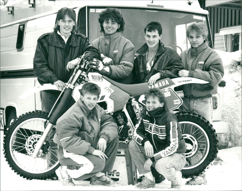 A bunch of motocross riders from Västerbotten - Vintage Photograph