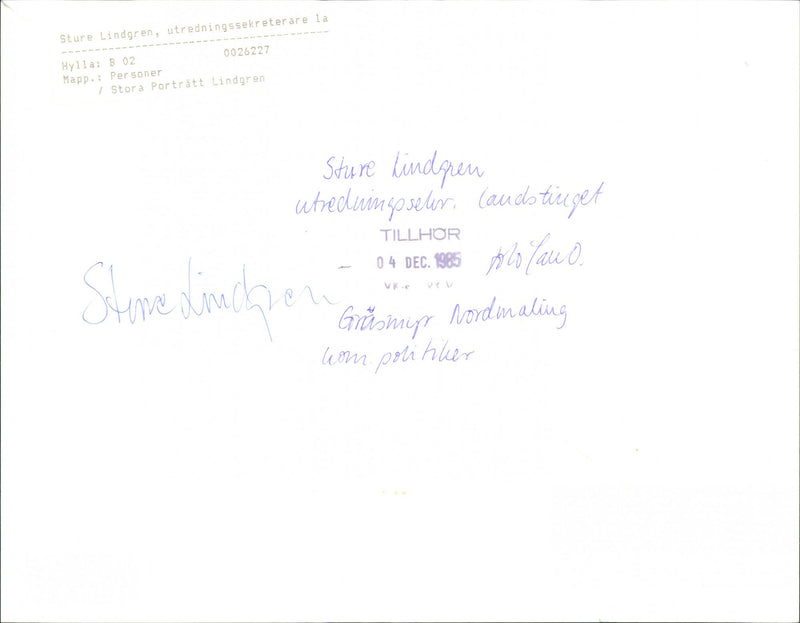 Sture Lindgren - Vintage Photograph
