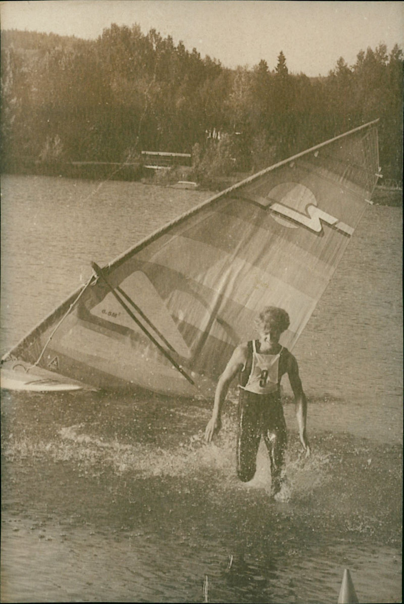 Sven Sörlin, Windsurfing Storuman - Vintage Photograph