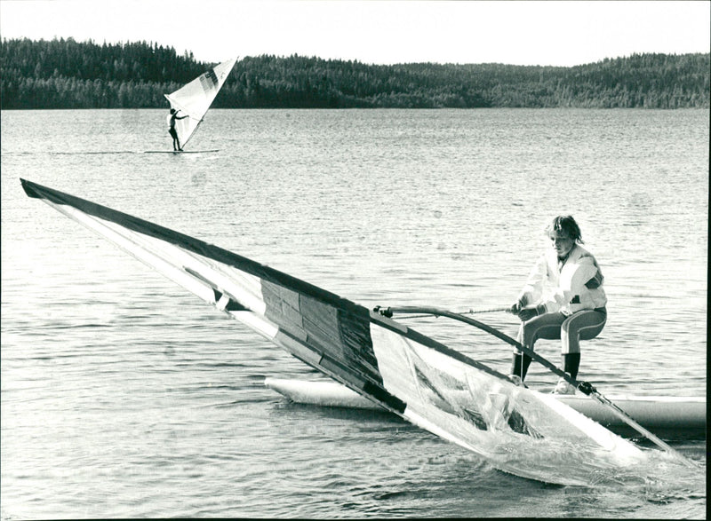 Vindsurfing på Hjoggsjön, Vännäs - Vintage Photograph