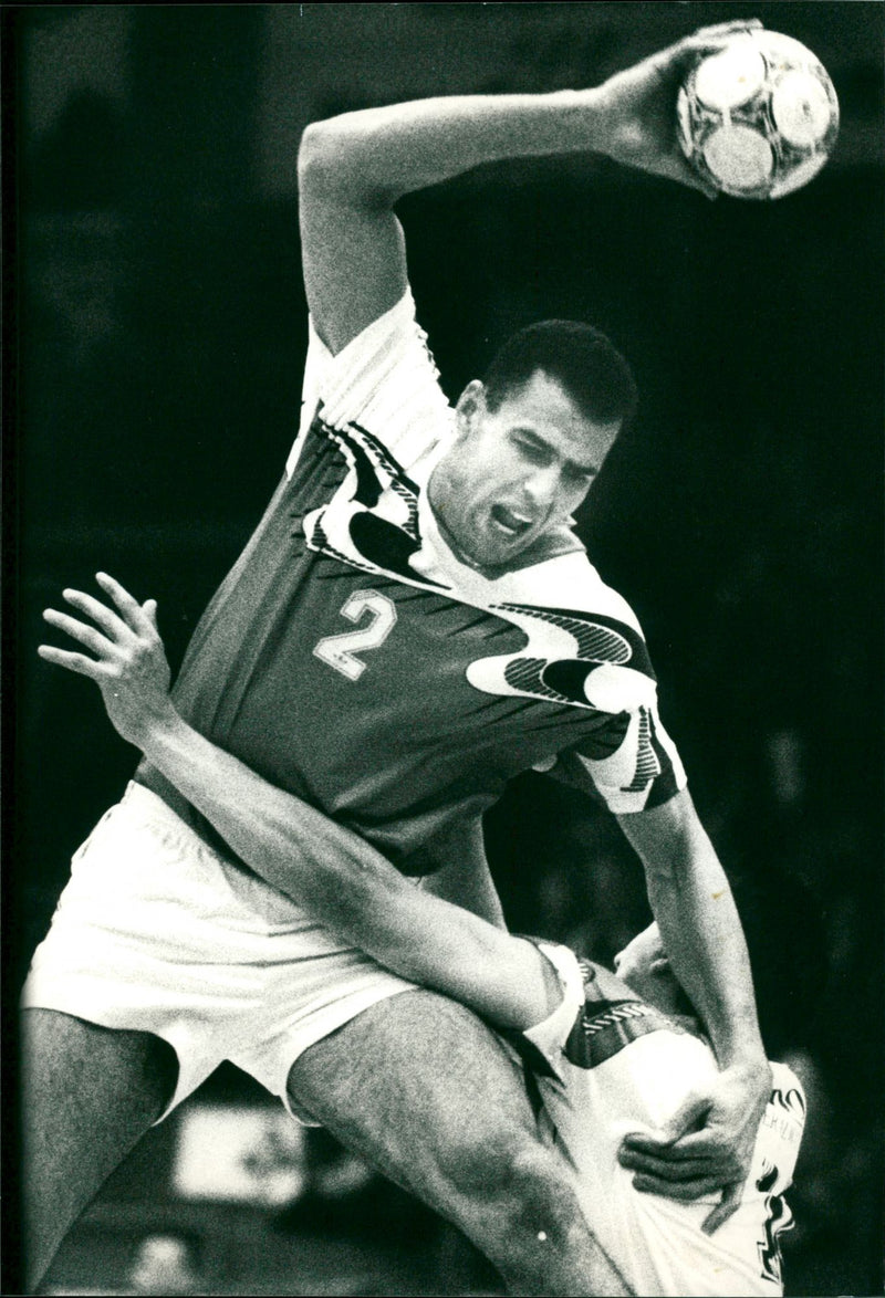 Handbolls VM. Egypten vs Tjeckien / Slovakien. Ahmed El Attar - Vintage Photograph