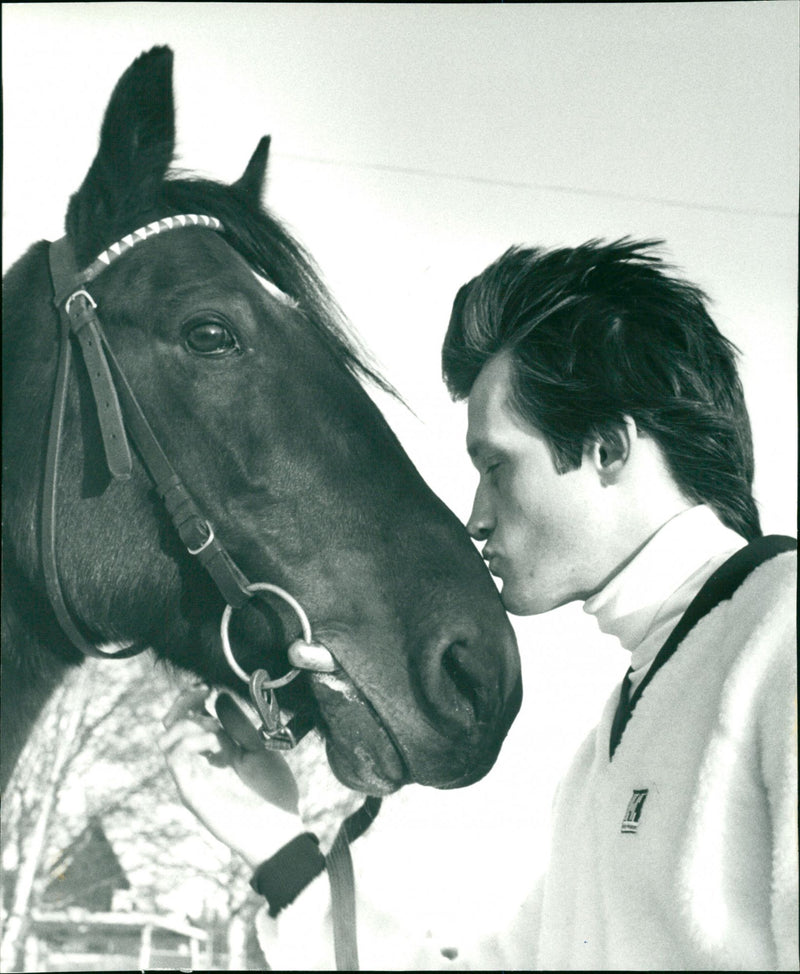 Anders Lindqvist med hästen Windster - Vintage Photograph