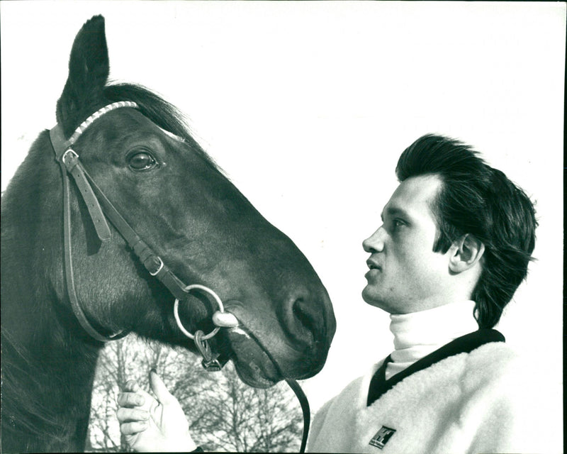 Anders Lindqvist med hästen Windster - Vintage Photograph