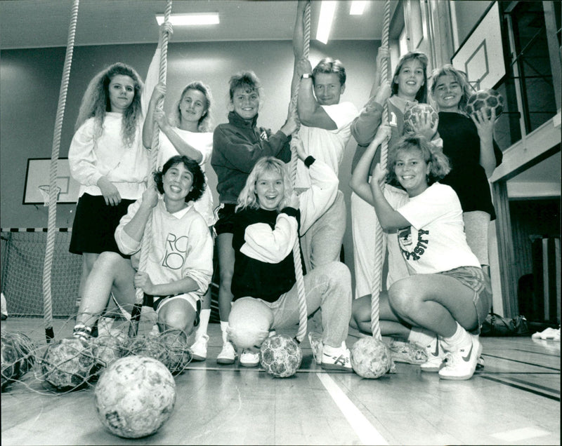 Umeå IK handball, ladies, team picture - Vintage Photograph