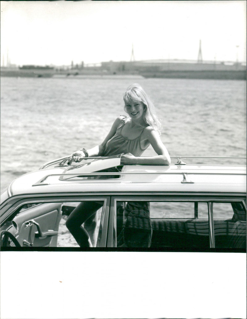 Model in the Car - Vintage Photograph