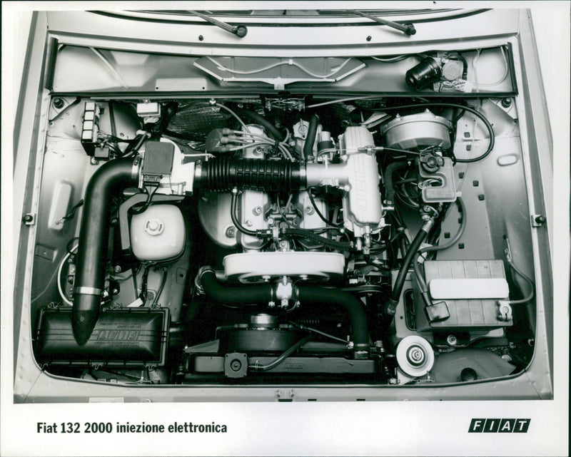 Fiat 132 2000 Iniezione Elettronica Engine - Vintage Photograph