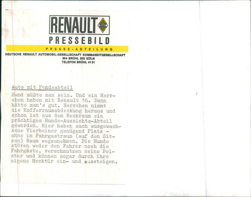 Renault 16 - Vintage Photograph