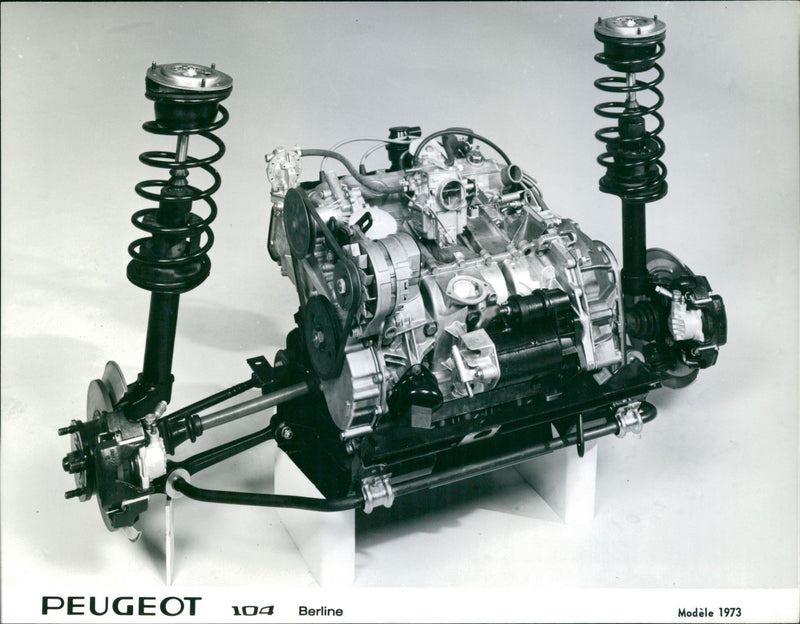 1973 Peugeot 104 Berline's engine - Vintage Photograph